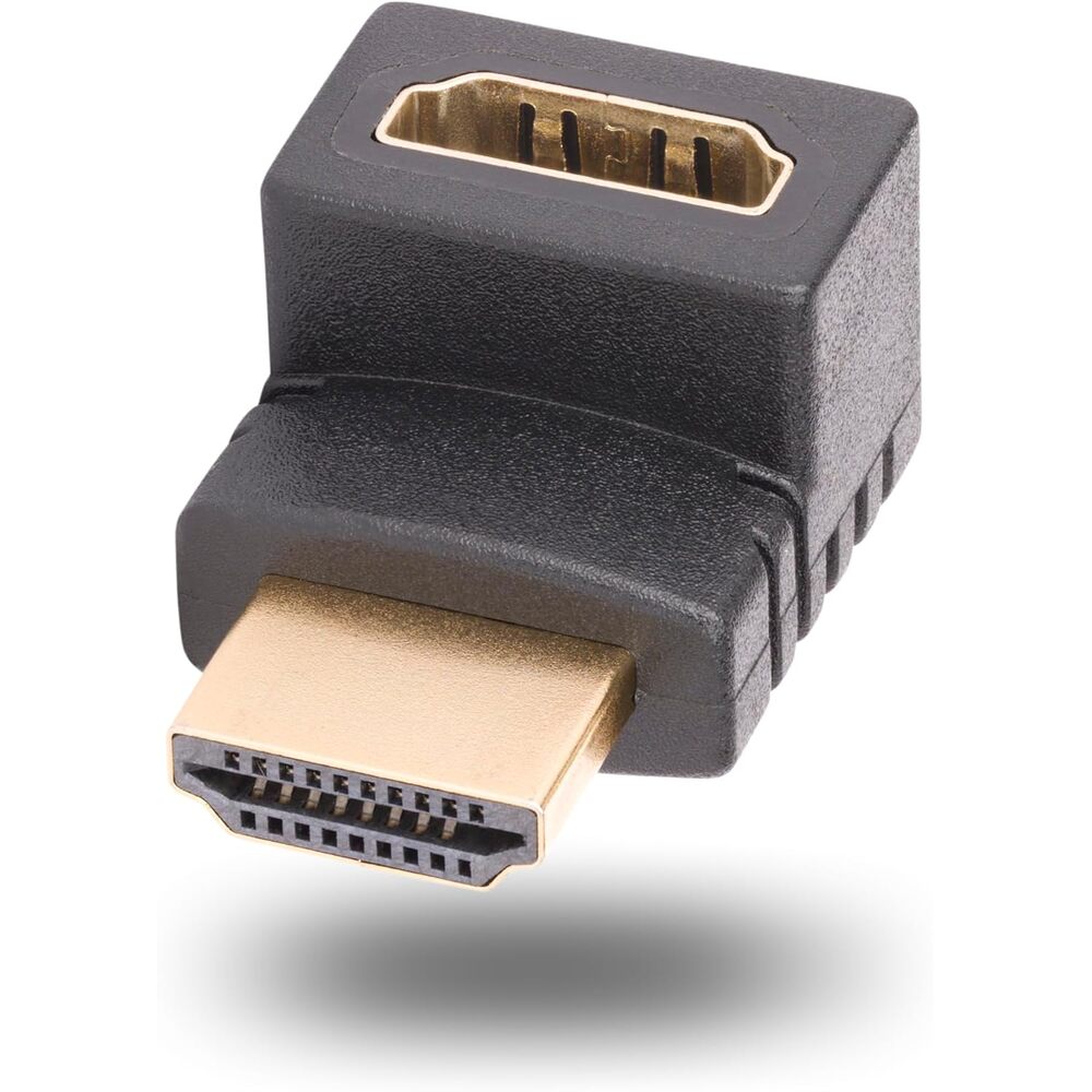 StarTech.com Up Angle HDMI 2.0 Adapter, Male to Female, Vertical 90-Degree Angled HDMI Port Saver/Extension, 4K 60Hz