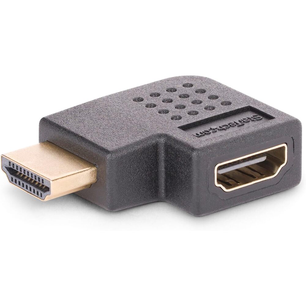 StarTech.com Right Angle HDMI 2.0 Adapter, Male to Female, Horizontal 90-Degree Angled HDMI Port Saver/Extension, 4K 60Hz