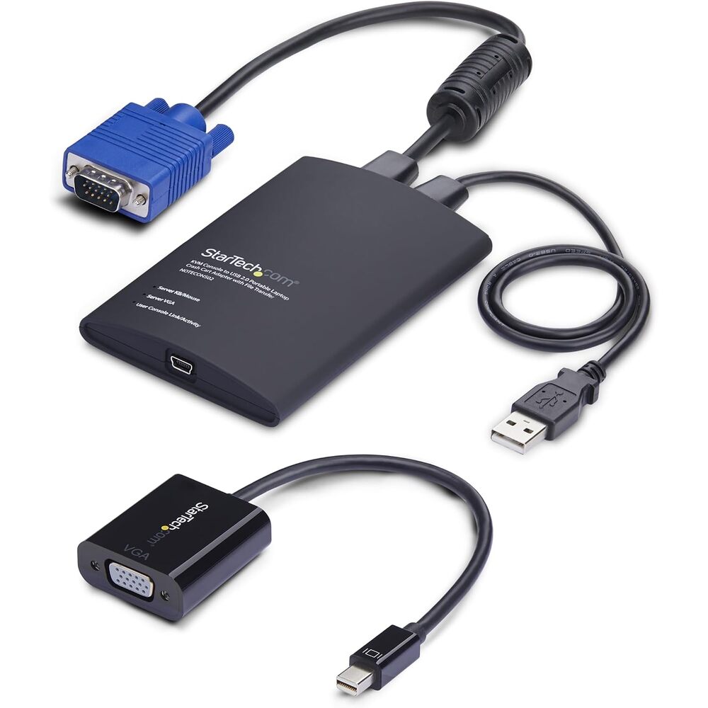 StarTech.com Portable Laptop Crash Cart Adapter, USB/VGA/Mini DisplayPort KVM Console, File Transfer/Video Capture, TAA (NOTECONS02-VGA-MDP)