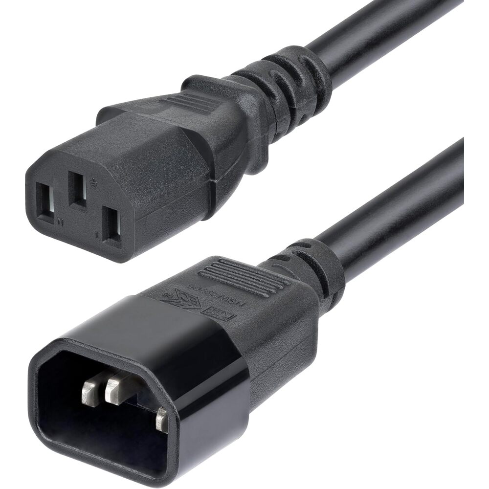 StarTech.com 15ft (4.5m) Power Extension Cord, C14 to C13, 15A 250V, 14AWG, AC Power Cable for PDU/Power Supply, UL Listed
