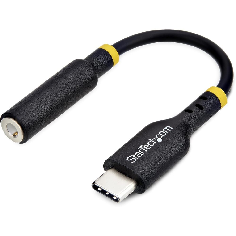 StarTech.com 5in (12.7cm) USB-C to 3.5mm TRRS Headphone/Headset Jack Audio Adapter, 32-bit DAC, USB C Aux Dongle for PC/Phone