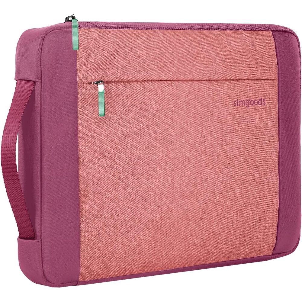 STM Kin Laptop Sleeve � Slim & Lightweight, Fleece-Lined Interior, 4mm EVA Shock Absorption, Zippered Storage Pocket, Retractable Handle, Stylish & Protective Design for 14� Laptops - Rose Petal