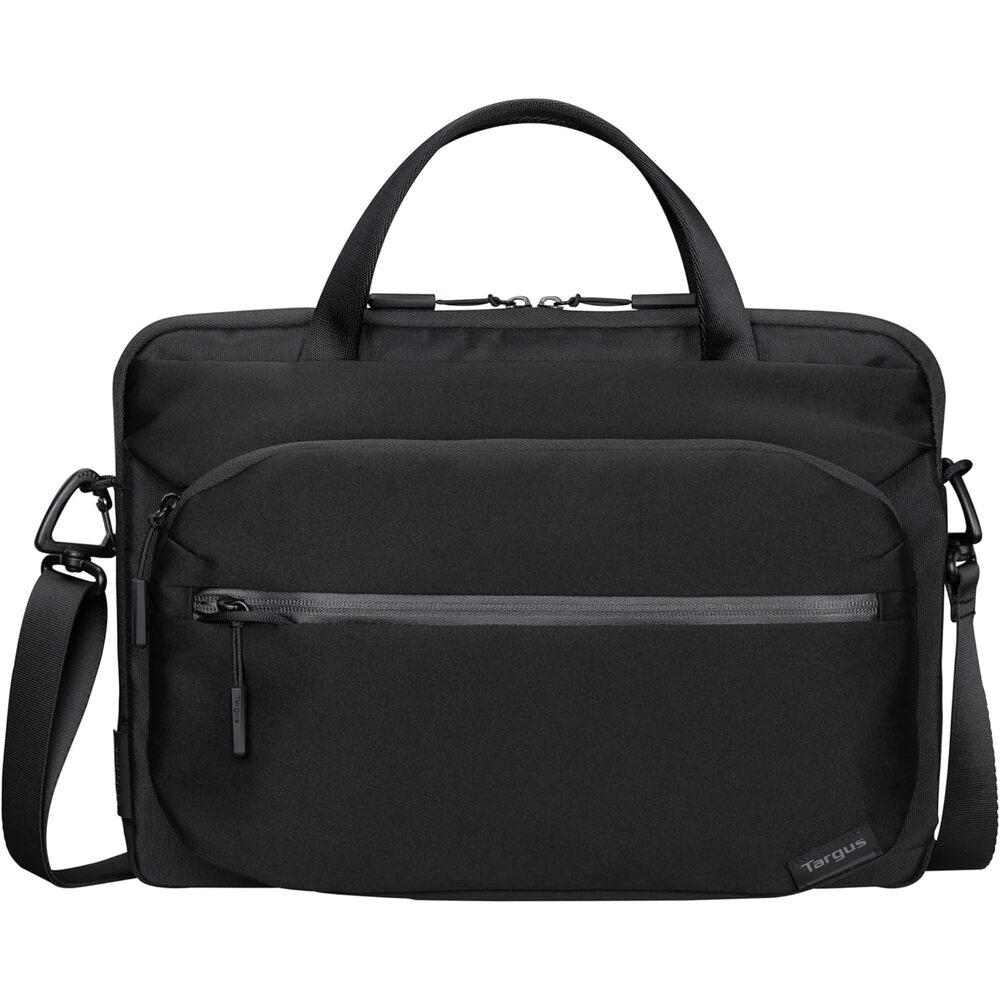 Targus 13�14 Inch Work+ 3-in-1 Tech Brief, Modular Laptop Briefcase with Detachable Tech Pouch Sling, 360 Laptop Protection, Anti-Theft Zippers, Trolley Strap, Black TBS969GL