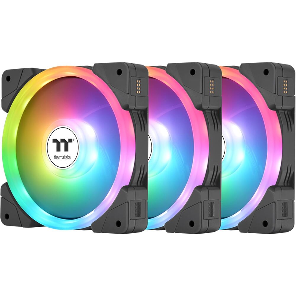 Thermaltake SWAFAN EX 14 ARGB PC Cooling Fan, 3-Fan pcak, 500~2000 RPM, Magnetic Connection, Reversable Blades, sync with MB RGB Software, CL-F168-PL14SW-A
