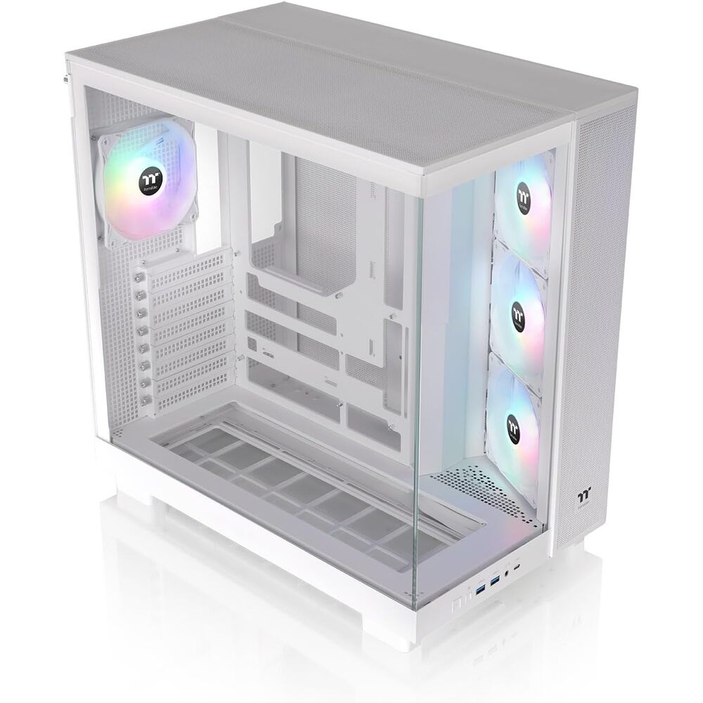 Thermaltake View 380 XL TG ARGB; 4x120mm ARGB Lite Fans Included; 360mm Radiator Support; 420mm GPU Clearance; Hidden Connector Support; Dual Chamber; Snow; CA-11E-00M6WN-00