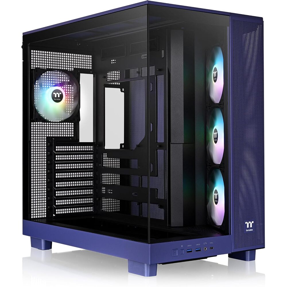 Thermaltake View 380 XL TG ARGB; 4x120mm ARGB Lite Fans Included; 360mm Radiator Support; 420mm GPU Clearance; Hidden Connector Support; Dual Chamber; Future Dusk; CA-11E-00MNWN-00