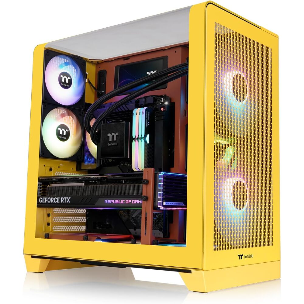 Thermaltake View 390 Air; Mid Tower; 2x120mm CT Fans Included; 360mm Radiator Support; 420mm GPU Clearance; Hidden Connector Support; Rotatable PCIe Slots; Butter Caramel; CA-11F-00MMWN-00
