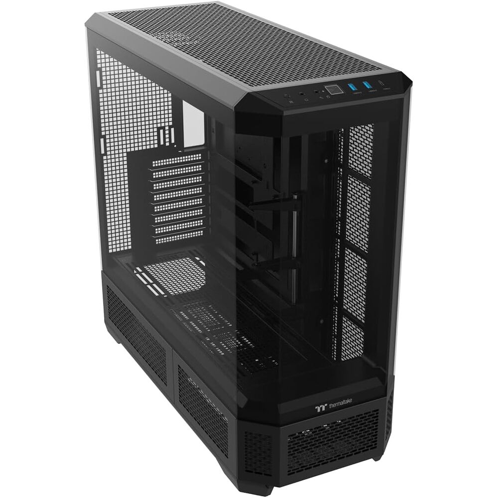 Thermaltake View 600 TG; Full Tower; 420mm Radiator Support; 480mm GPU Clearance; Hidden Connector Support; Rotatable PCIe Slots; 220mm PSU Clearance; Black; CA-11H-00F1WN-00