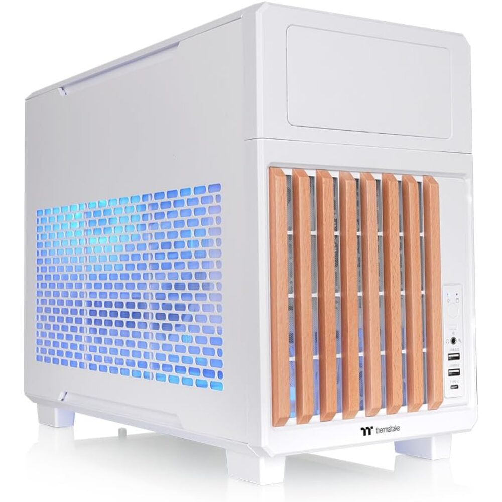 Thermaltake TR200 WS; Micro Chassis; Wood Front Trim; mATX/mITX Support; 360mm Radiator Support; 365mm GPU Clearance; 175mm Air Cooler Clearance; 5.25