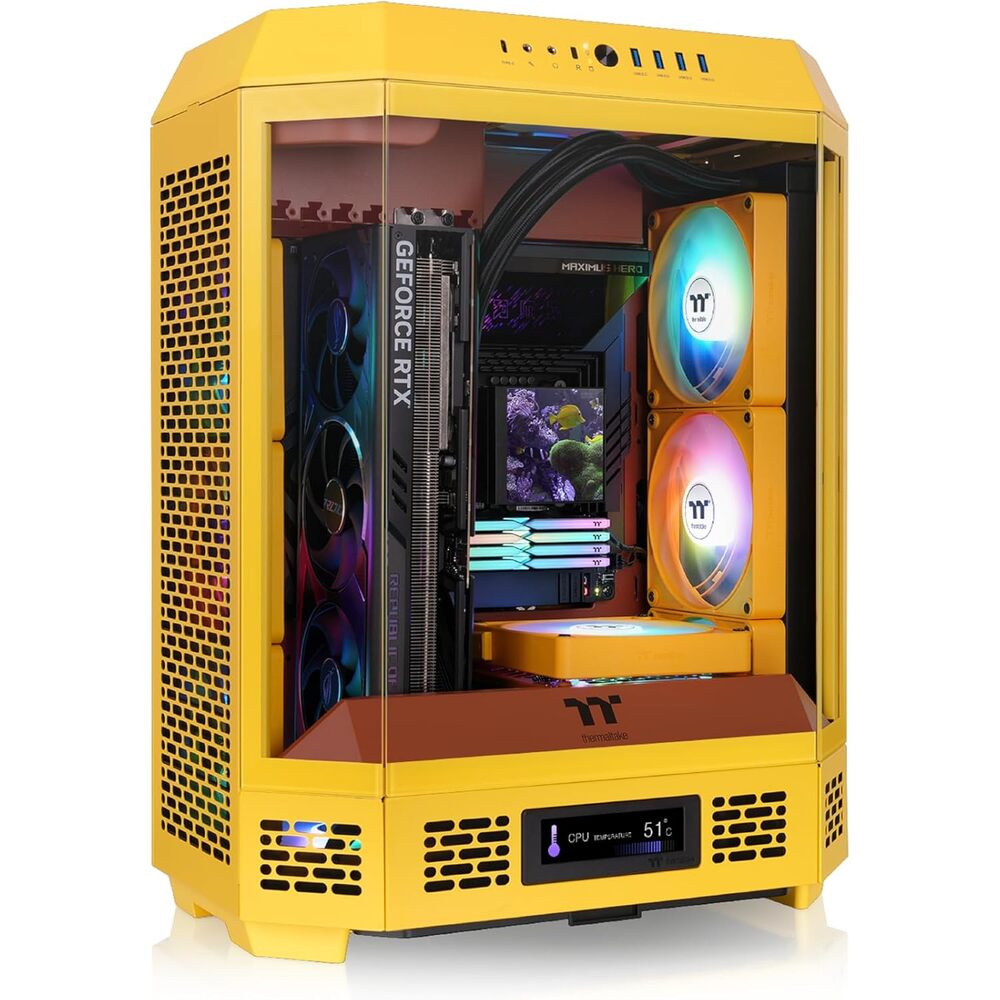 Thermaltake Tower 600 Mid Tower; 2x140mm CT Fans Included; 420mm Radiator Support; 400mm GPU Clearance; Hidden Connector Support; Rotatable PCIe Slots; Butter Caramel; CA-1Z1-00MMWN-00