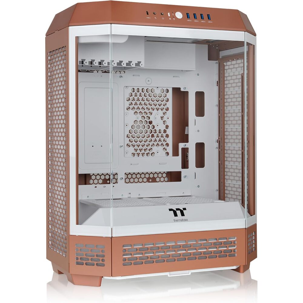 Thermaltake Tower 600 Mid Tower; 2x140mm CT Fans Included; 420mm Radiator Support; 400mm GPU Clearance; Hidden Connector Support; Rotatable PCIe Slots; Mocha Mousse; CA-1Z1-00MUWN-00