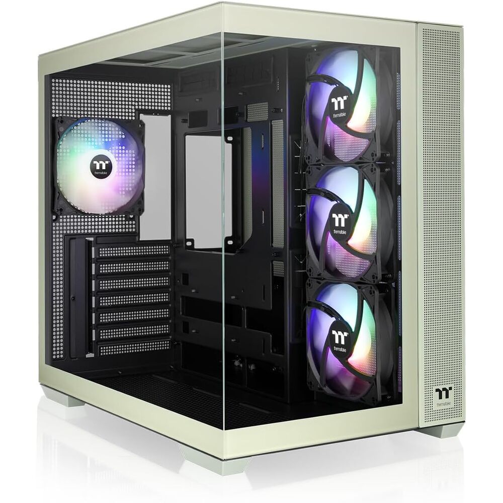 Thermaltake View 380 TG ARGB Matcha Green ATX Case; 4x120mm ARGB Fans Included; Supports Hidden-Connector Motherboard; Front & Side Dual Tempered Glass Panel; CA-1Z2-00MEWN-00; 3 Year Warranty