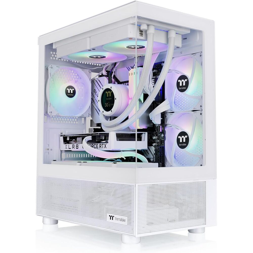 Thermaltake View 170 TG ARGB Snow Micro-ATX Case; 3x120mm ARGB Fans Included; Supports Up to 280mm Radiator; Front & Side Dual Tempered Glass Panel; CA-1Z4-00M6WN-00; 3 Year Warranty