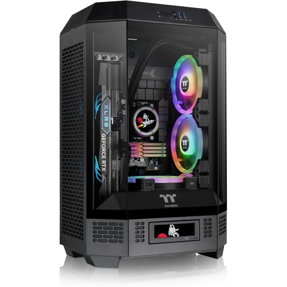 Thermaltake Tower 300 Black Micro-ATX Case; 2x140mm CT Fan Included; Support Up to 420mm Radiator; Optional Chassis Stand Kit Allows Horizontal Display; CA-1Y4-00S1WN-00; 3 Year Warranty