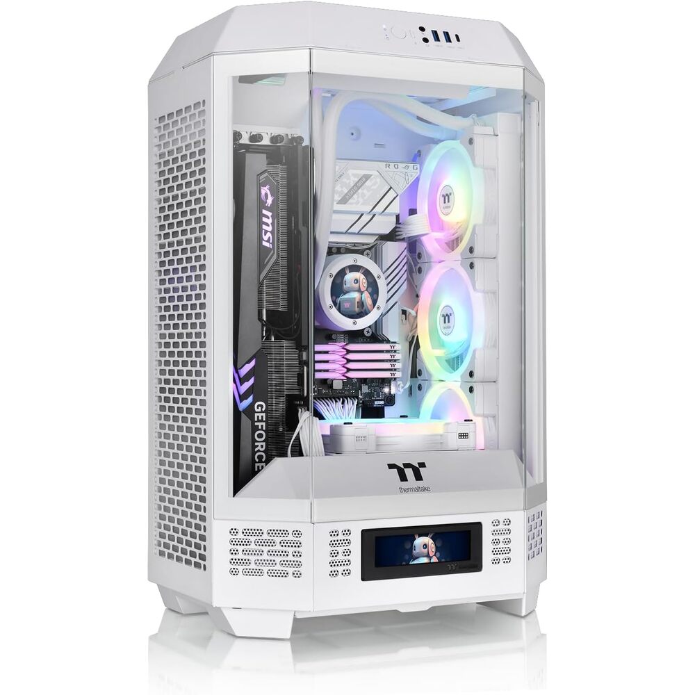 Thermaltake Tower 300 Snow Micro-ATX Case; 2x140mm CT Fan Included; Support Up to 420mm Radiator; Optional Chassis Stand Kit Allows Horizontal Display; CA-1Y4-00S6WN-00; 3 Year Warranty