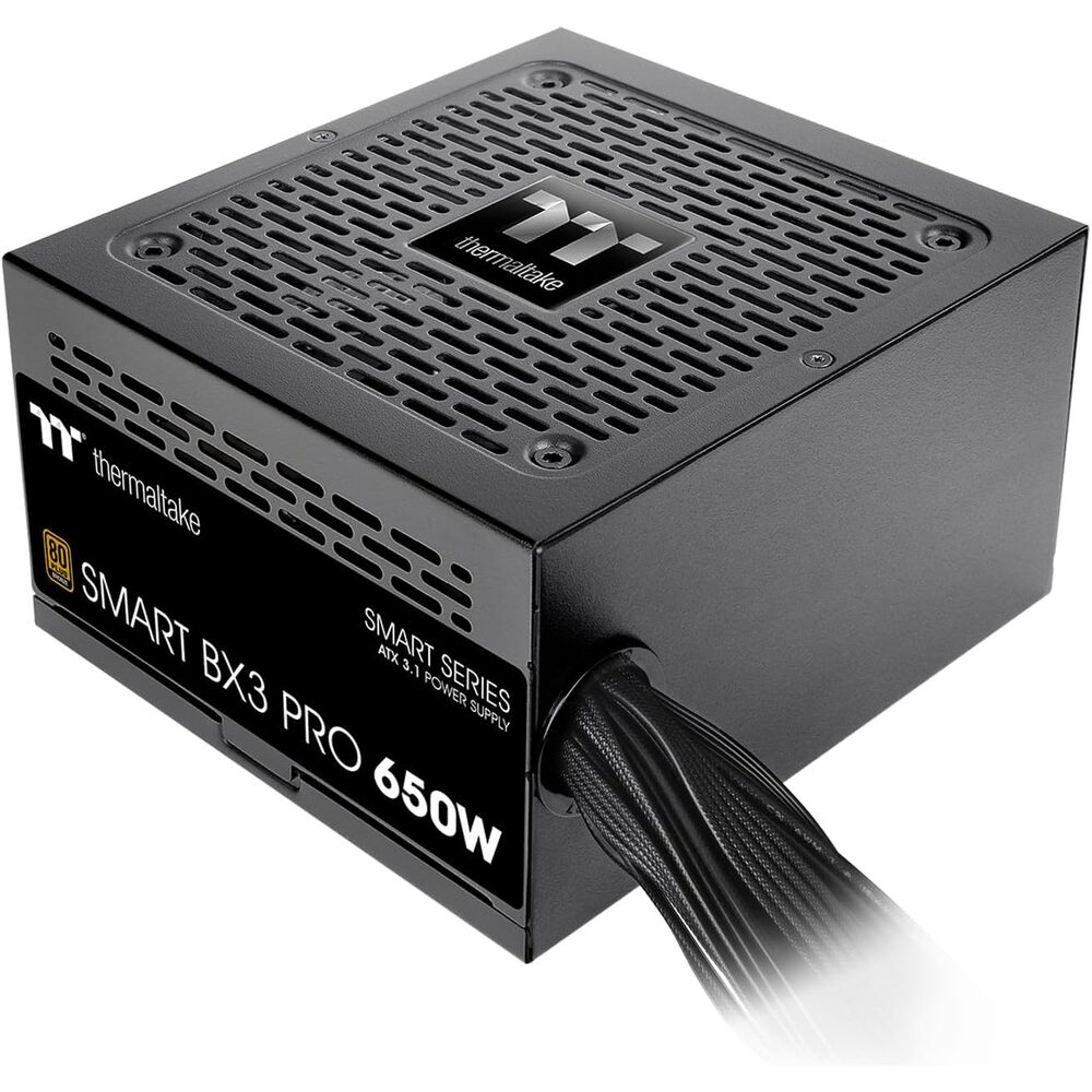 Thermaltake Smart BX3 Pro 650W; ATX 3.1; Native PCIe 5.1 12V-2X6; Non-Modular; Etched Flat Cables; Dual-Color H++ Connectors; 105�C Main Capacitor; 80 Plus Bronze Certified; Black; PS-SPD-0650NNFABU-7