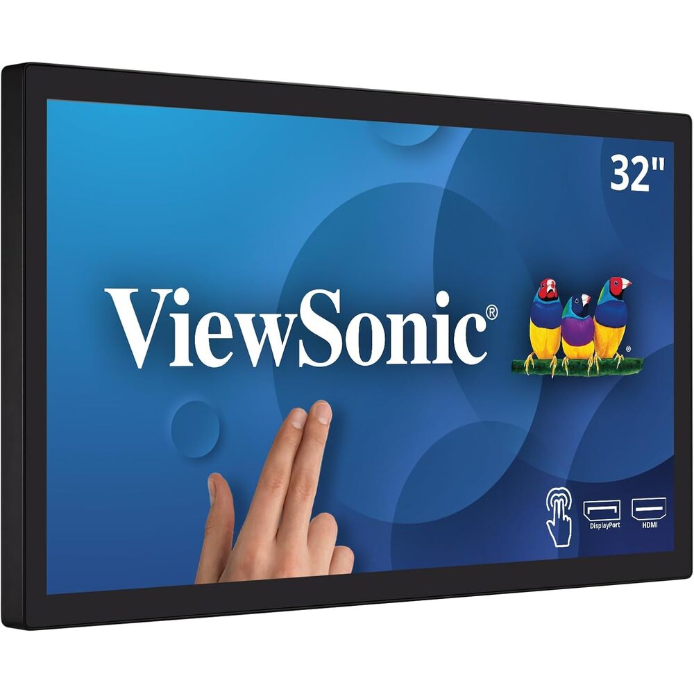 ViewSonic TD3207 32 Inch 1080p Touch Screen Monitor, 10-Point Multi-Touch for Information Kiosks and Public Displays, 7H Hardness Glass, Advanced Ergonomics, HDMI, DisplayPort, USB