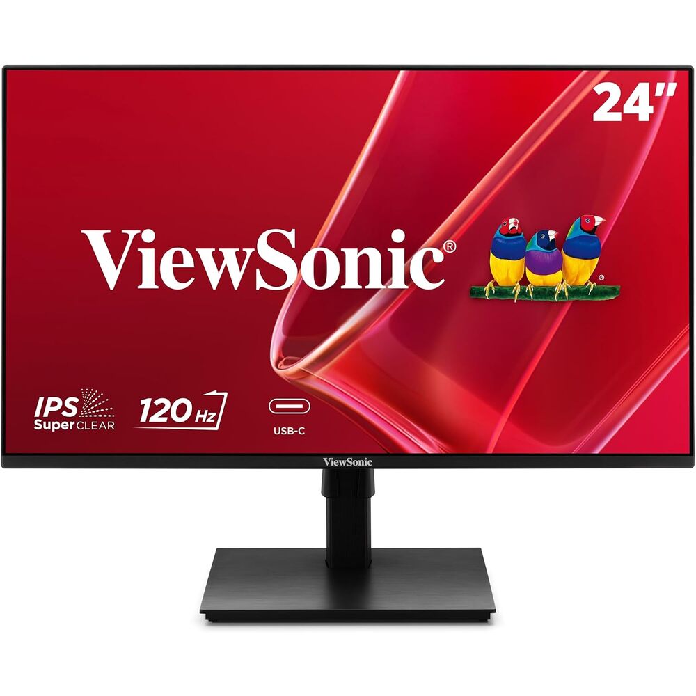 ViewSonic VA2448-MHU 24 Inch 1080p Monitor, IPS Display with 120Hz for Everyday Productivity, Variable Refresh Rate for Home and Office, HDMI, VGA, and USB C Inputs