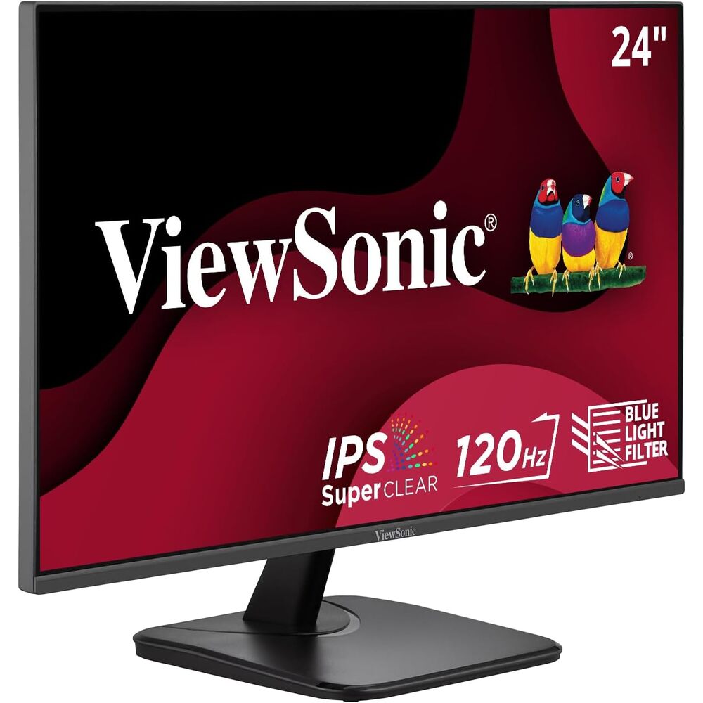 ViewSonic VA2456A-MHD 24 Inch 1080p Monitor, IPS Display with 120Hz for Enhanced Home and Office Productivity, Eye Care Technology, HDMI, DisplayPort, and VGA Inputs