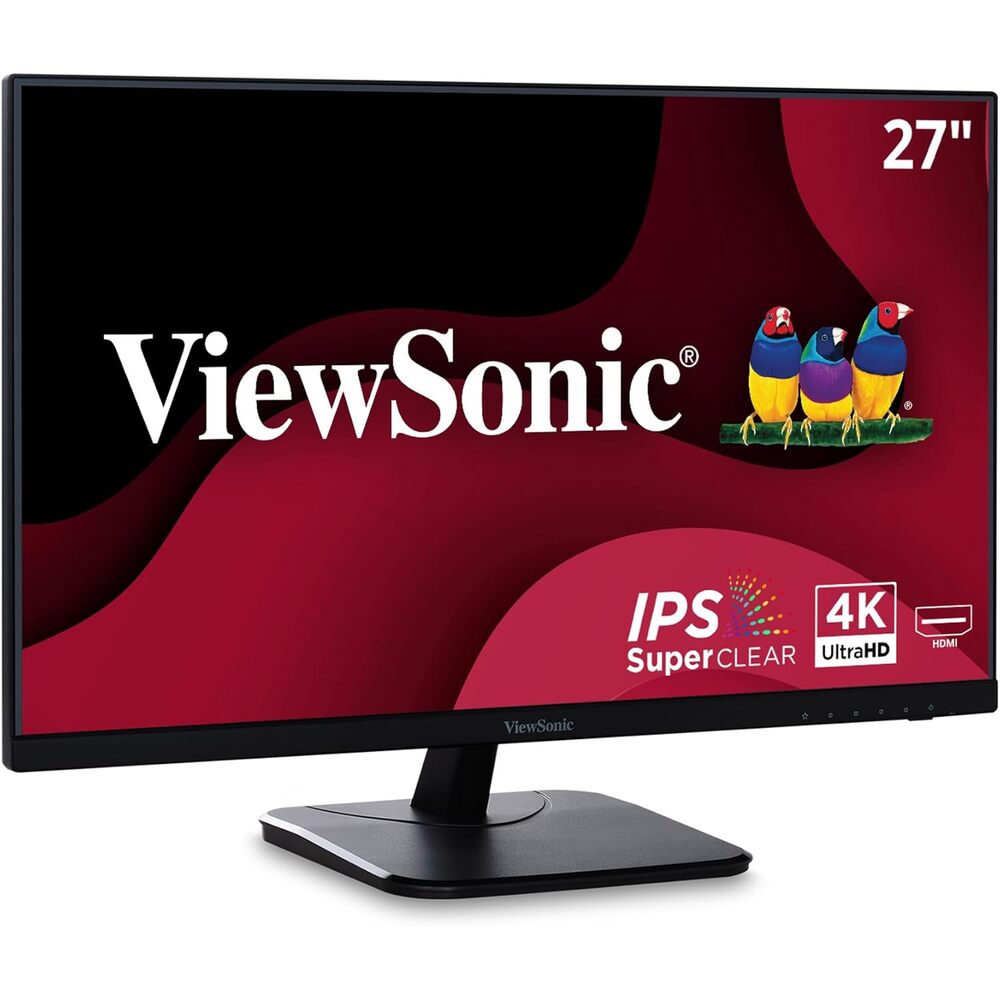 ViewSonic VA2756-4K-MHD 27 Inch 4K Monitor, IPS Display for Enhanced Home and Office Productivity, Ultra-Thin Bezels, HDMI, and DisplayPort Inputs