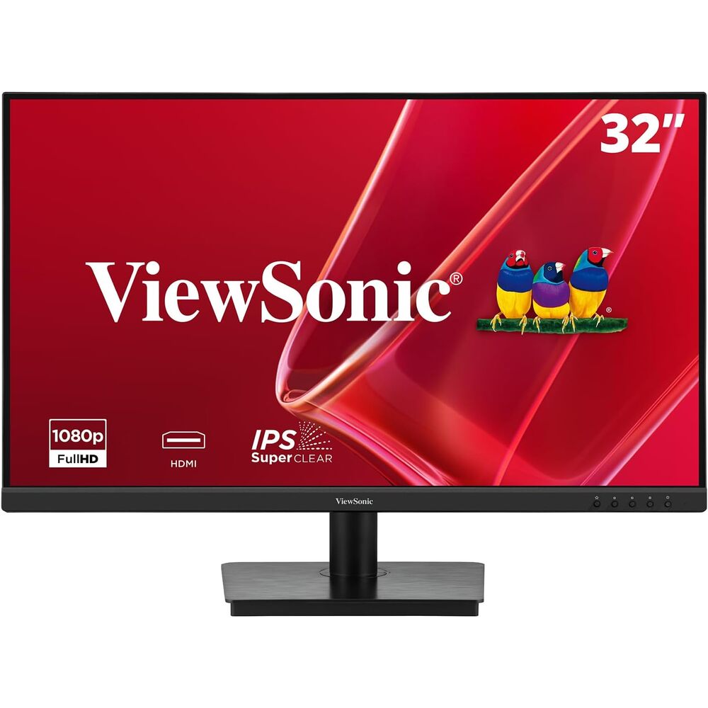 ViewSonic 32 Inch FHD 1080p IPS Computer Monitor, 75Hz Frameless Desktop Monitor with Built-in Speakers, Flicker-Free, Front Controls, HDMI and VGA for Home Office Productivity