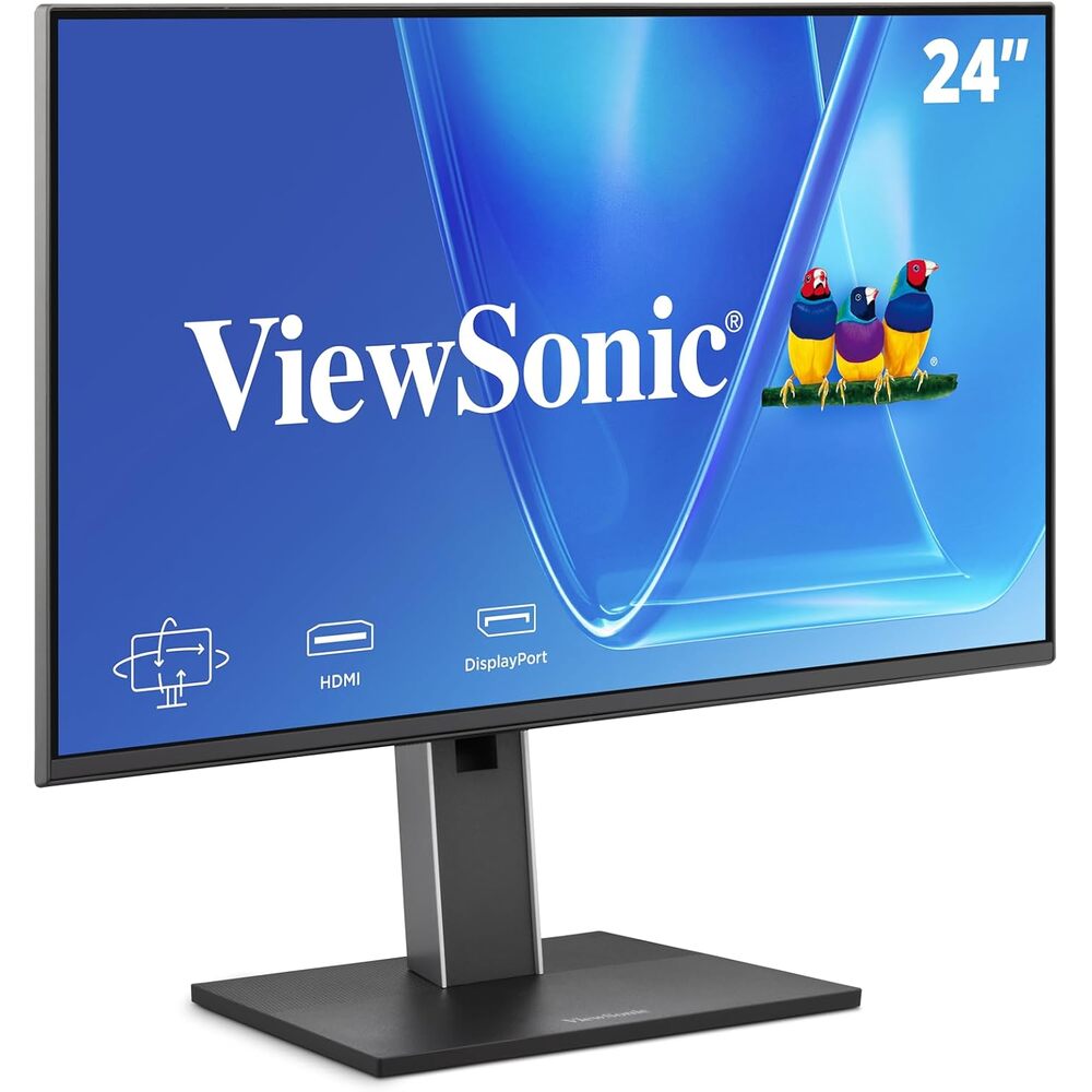 ViewSonic VG2451 24 Inch 1080p Monitor, IPS Display with 100Hz for Smooth Home and Office Productivity, Full Ergonomic Adjustability, 4-Port USB Hub, HDMI, DisplayPort, and USB-C Inputs