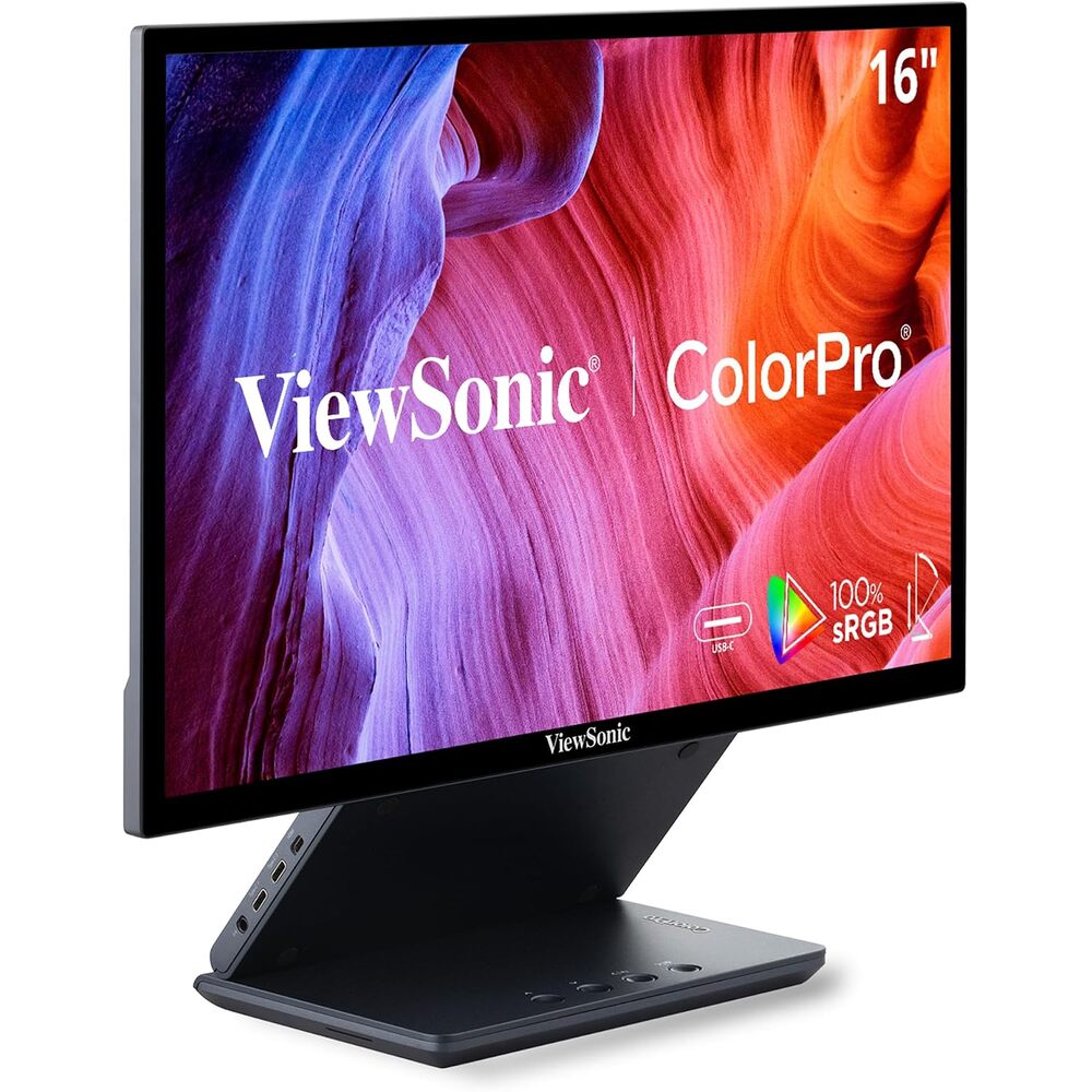 ViewSonic VP1656 15.6 Inch 1200p ColorPro Monitor, IPS Display with Pantone Validated Color Accuracy for Immersive Second Screen Productivity, Advanced Ergonomics, 40W USB-C, and Micro HDMI Inputs