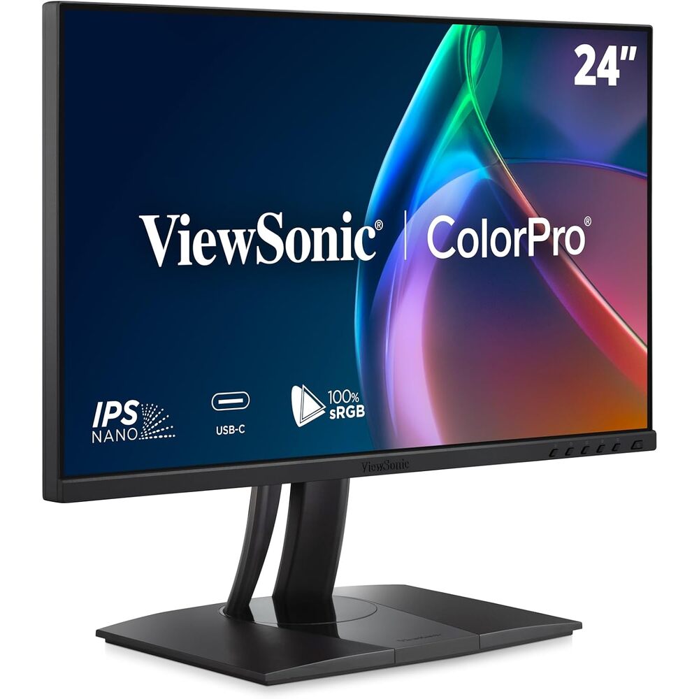 ViewSonic VP2456A 24 Inch 1080p ColorPro Monitor, IPS with 100% sRGB and Pantone Validated for Professional Graphic Design, Advanced Ergonomics, 120Hz, 90W USB-C, HDMI, and DisplayPort Inputs