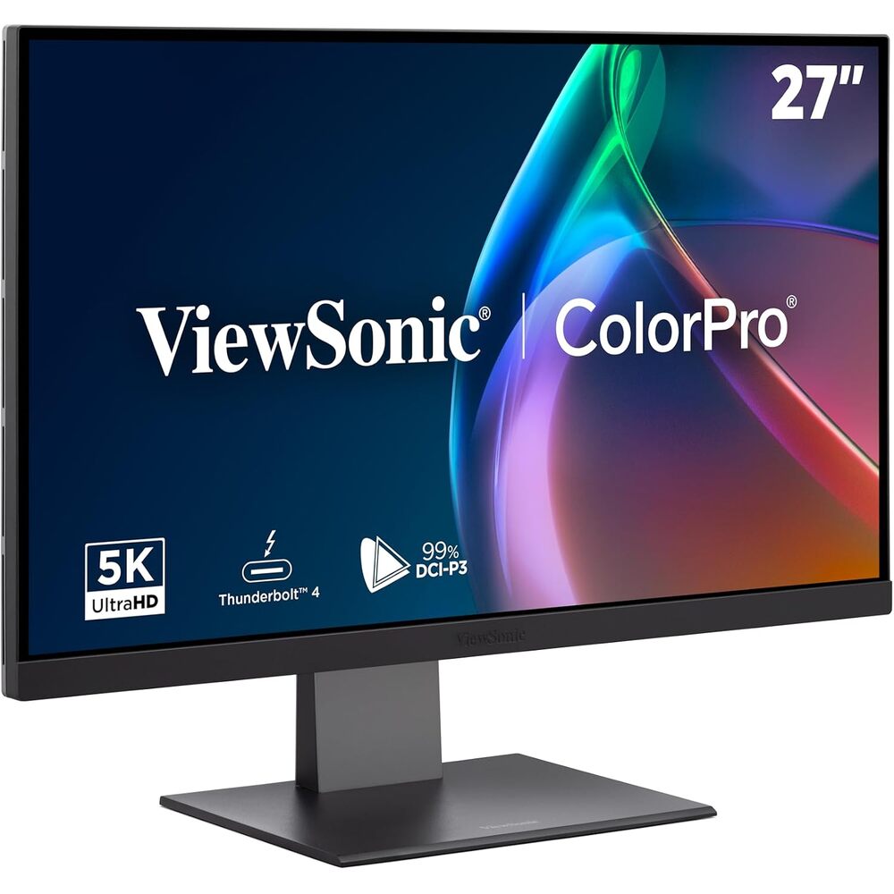 ViewSonic VP2788-5K 27 Inch 5K Mac-Ready Monitor, IPS with 100% sRGB, 99% DCI-P3 and Pantone Validated for Mac Studio Desktop Setups, Advanced Ergonomics, Thunderbolt 4, USB, HDMI, and DisplayPort
