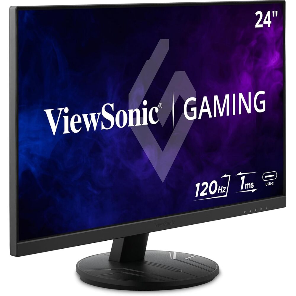ViewSonic VX2416A 24 Inch 1080p Gaming Monitor, IPS Display with 120Hz and 1ms for Smooth Home Entertainment, Eye Care Technology, DisplayPort, USB-C, and HDMI Inputs