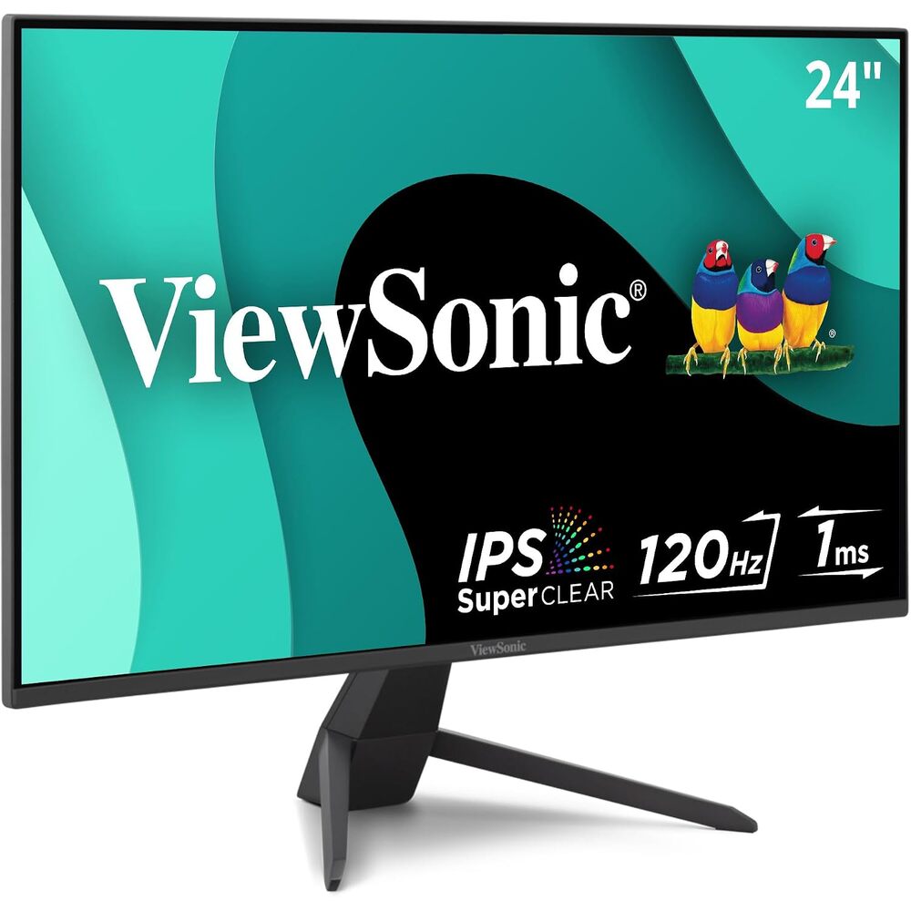 ViewSonic VX2470-MHD 24 Inch 1080p Monitor, IPS Display with 120Hz and Variable Refresh Rate for Ultimate Home Entertainment, Eye Care Technology, HDMI, and DisplayPort Inputs