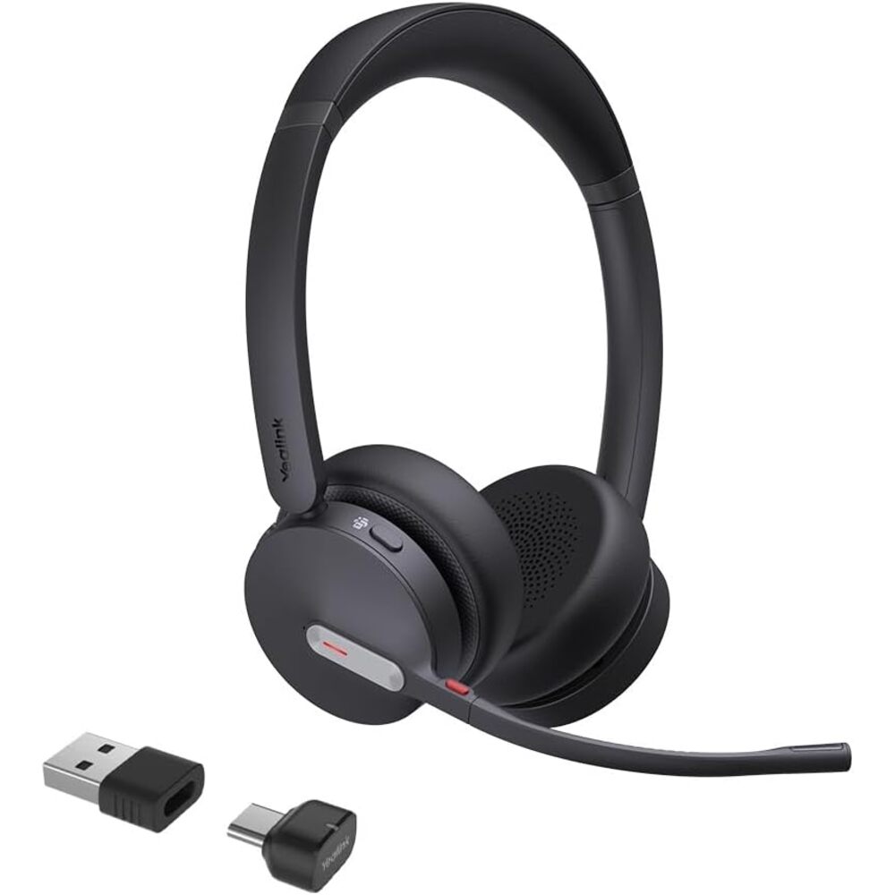 Yealink BH70 Dual Wireless Bluetooth Headset with Mic for Work, Teams Certified, up to 35h Talk Time, 147g All-Day Wearing Comfort, USB-C/A