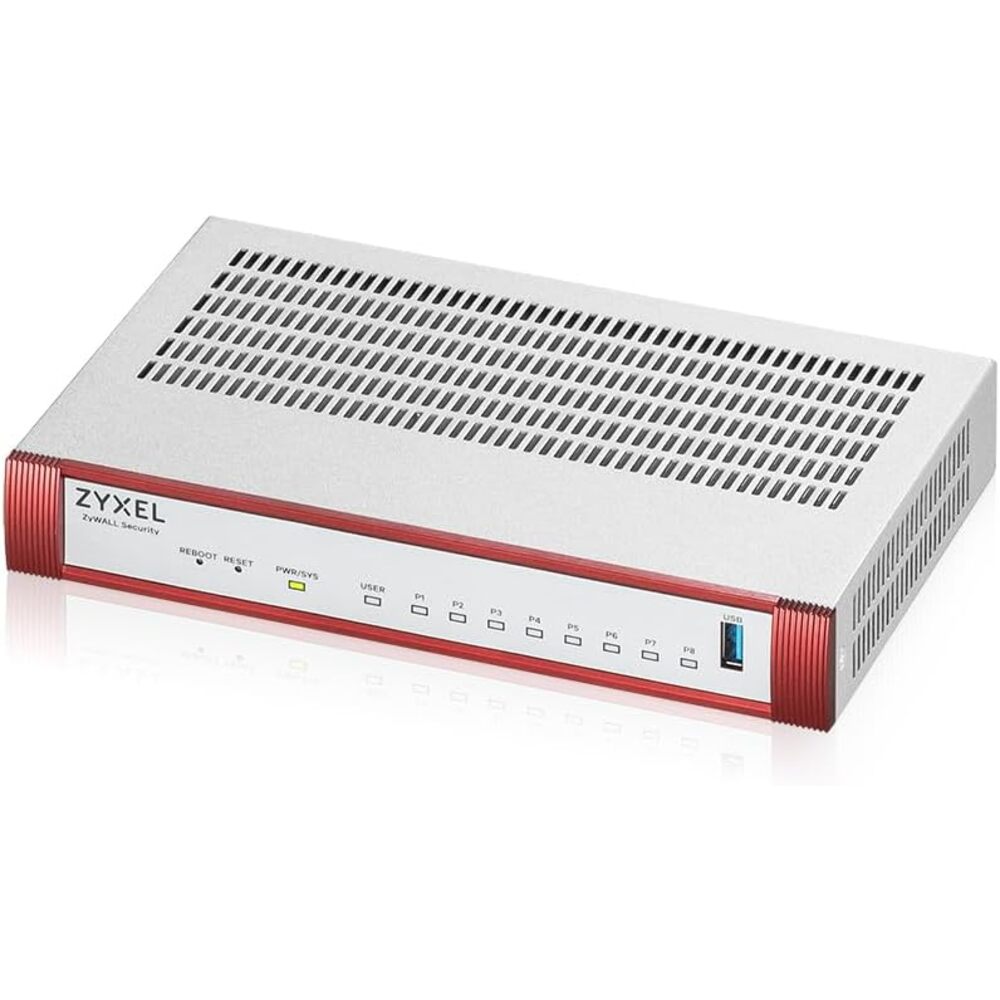 Zyxel USGFLEX100H Cyber Security Firewall | 4 Gbps, Up to 50 Users | 2-Year Gold UTM Security Pack | 8X Gigabit Ports | IPSec/SSL VPN, IPS Anti-Malware, UTM | Nebula Cloud | Fanless | TAA Compliant
