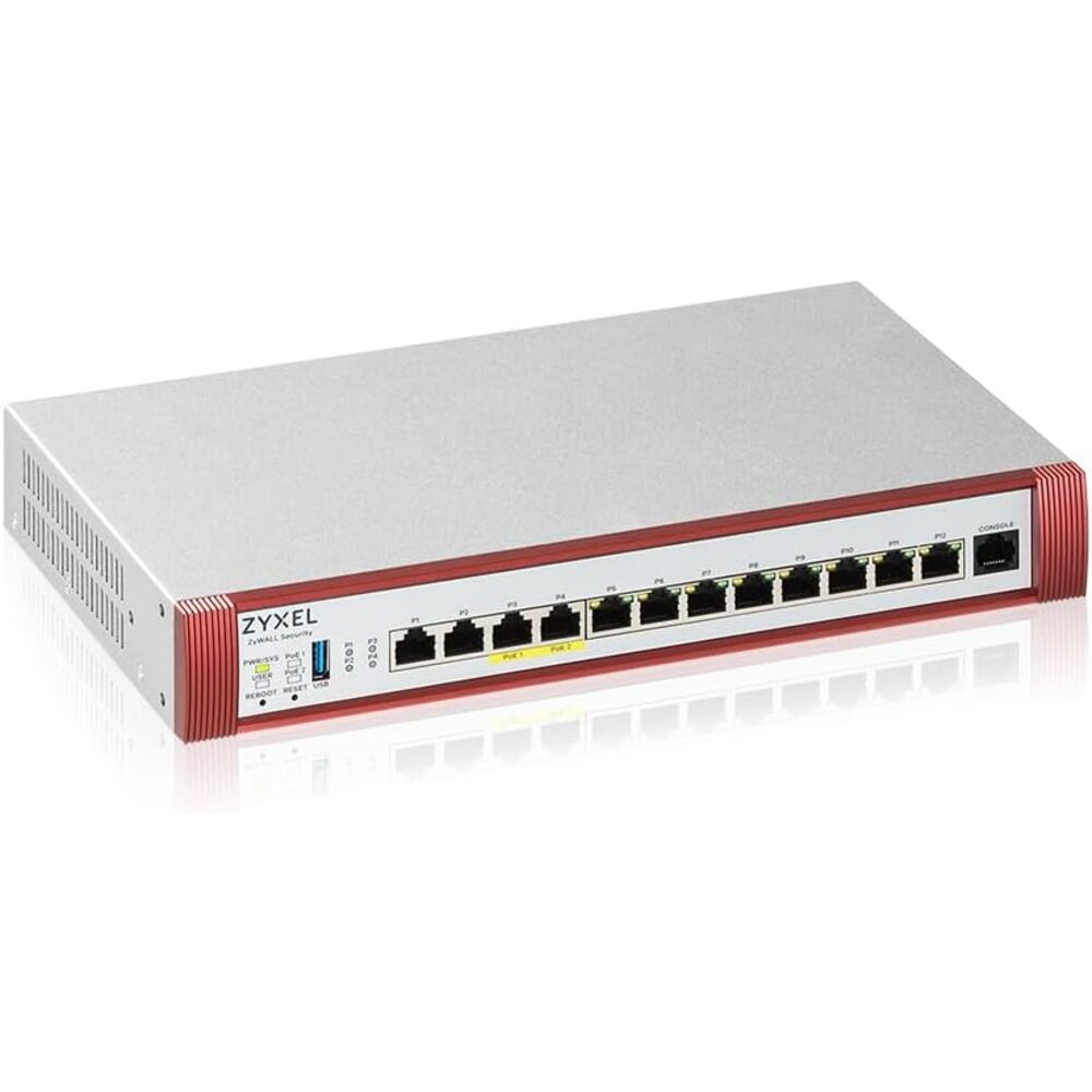 Zyxel USGFLEX500H Cyber Security Firewall | 10 Gbps, Up to 300 Users | 1-Year Gold UTM Security Pack | 8X Gigabit + 4X 2.5G Ports (2X PoE+) | VPN, IPS Anti-Malware | Rack-Mountable | TAA Compliant