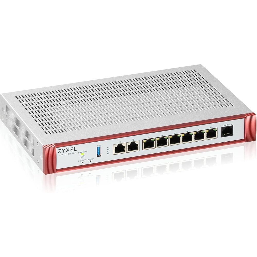 Zyxel USGFLEX200H Cyber Security Firewall | 6.5 Gbps, Up to 100 Users | Hardware Only | 6X Gigabit + 2X 2.5G Ports | VPN, IPS Anti-Malware | Fanless | Rack-Mount | TAA Compliant