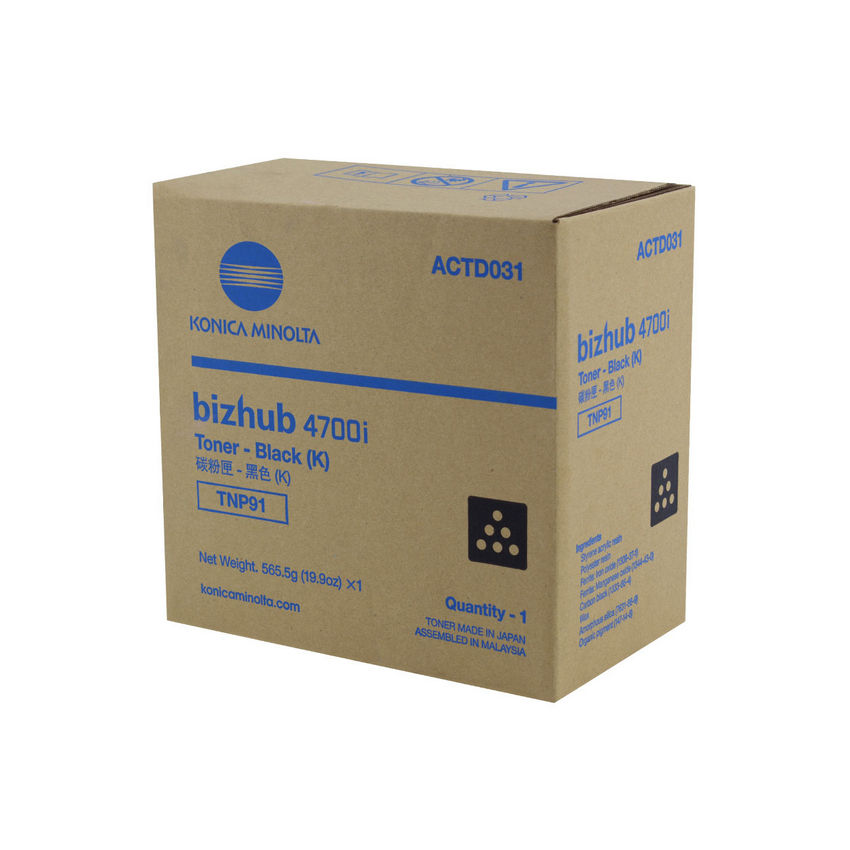 OEM Konica Minolta TNP91 (ACTD031) Toner Cartridge, Black, 20K Yield