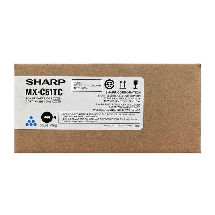 Sharp Genuine OEM MXC51TC Cyan Toner Cartridge (10K Yield)
