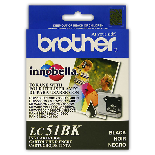 OEM inkjet cartridge for Brother® Fax 1360, 1860C, 1960C, 2480C, MFC-240C, 440CN, 665CW, 845CW, 3360C, 5460CN produces 400 pages at 5% coverage.