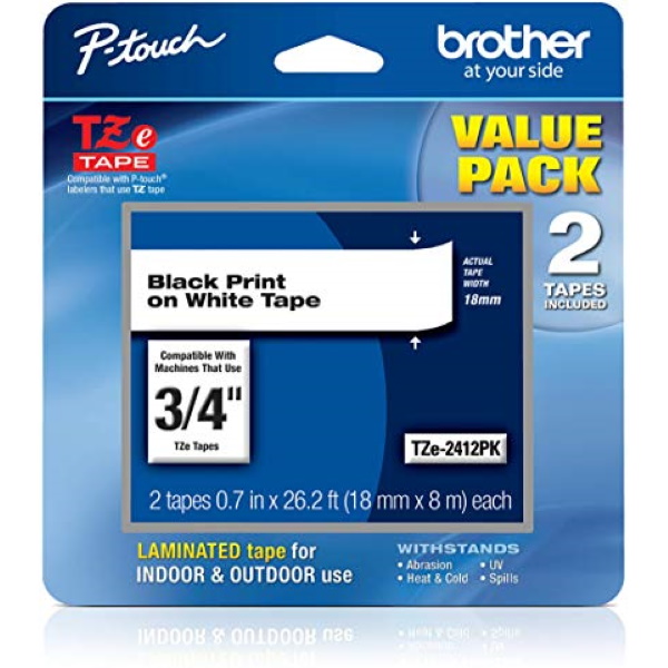 Brother TZe241 label-making tape Black on white TZ Dual Pack