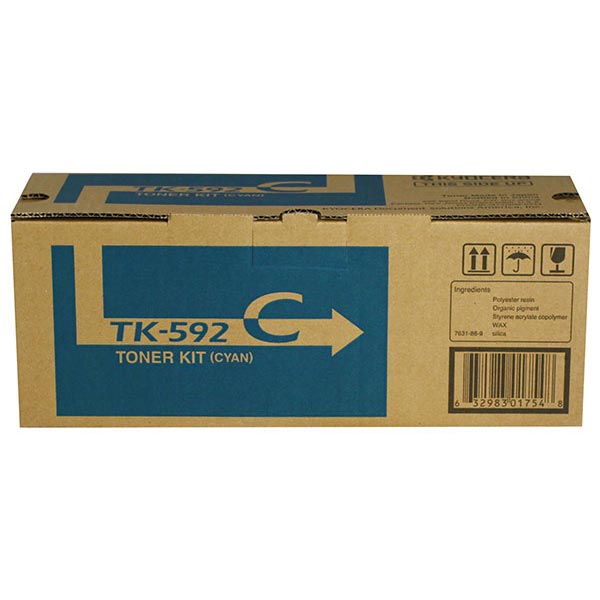 Kyocera Mita TK-592C OEM Toner Cartridge, Cyan, 5K Yield