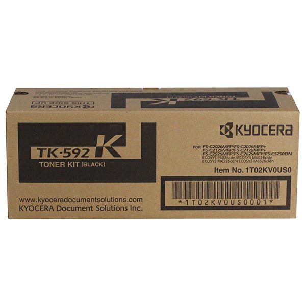 Kyocera Mita TK-592K OEM Toner Cartridge, Black, 7K Yield