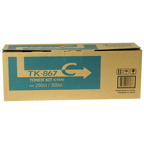 Kyocera Mita TK-867C OEM Toner Cartridge, Cyan, 12K Yield