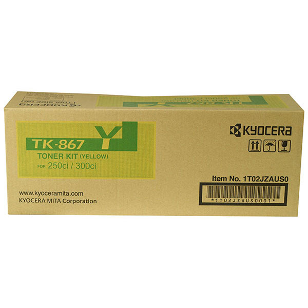 Kyocera Mita TK-867Y OEM Toner Cartridge, Yellow, 12K Yield