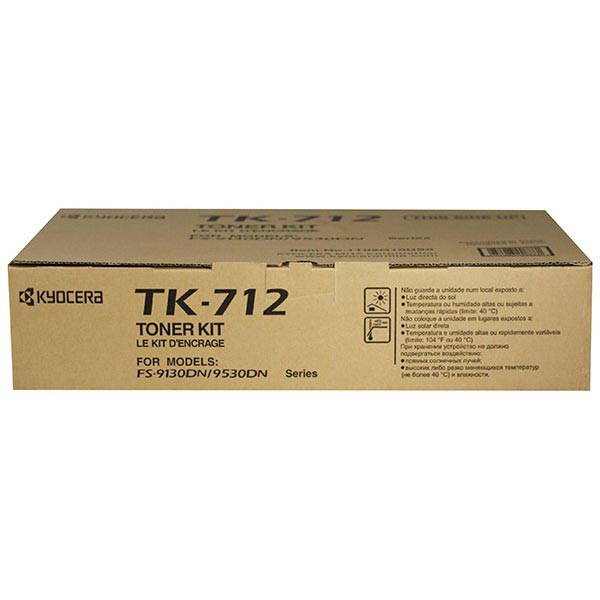 Kyocera Mita TK-712 OEM Toner Cartridge, Black, 40K Yield