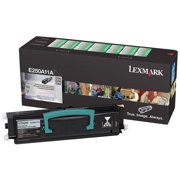 OEM toner for Lexmark™ E250 produces 3500 pages at 5% coverage.