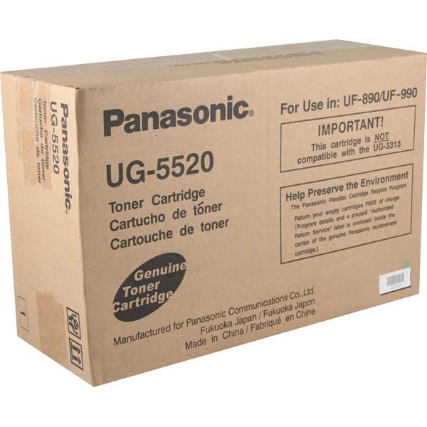OEM toner for Panasonic® UF890, 990 produces 12,000 pages at 3% coverage.