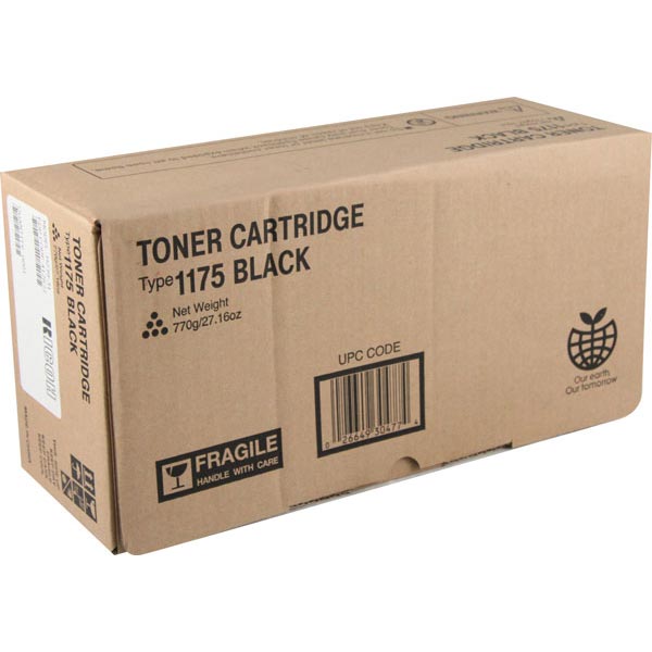 OEM toner cartridge for Ricoh® AC104 (Type 1175) produce 3,500 pages at 5% coverage.