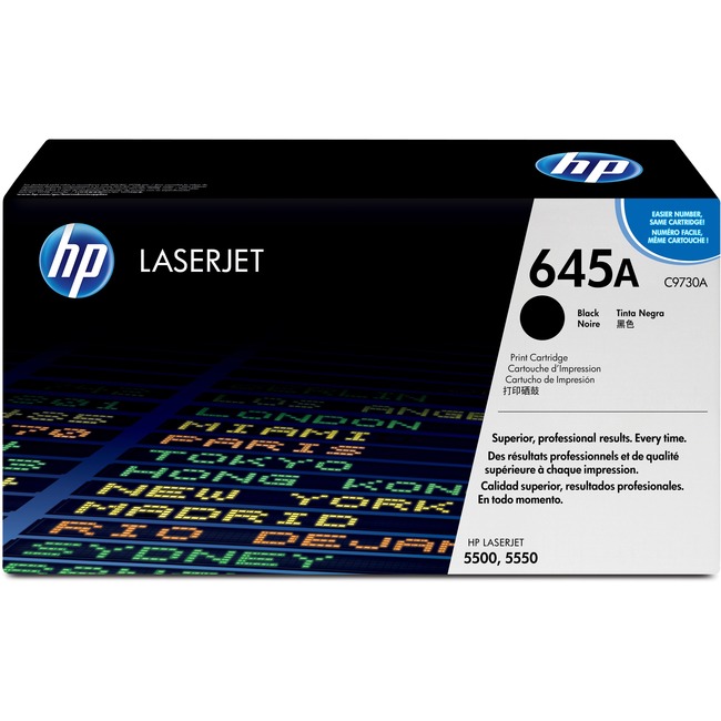 OEM toner for HP Color LaserJet 5500, 5550 Series produces 13,000 pages.