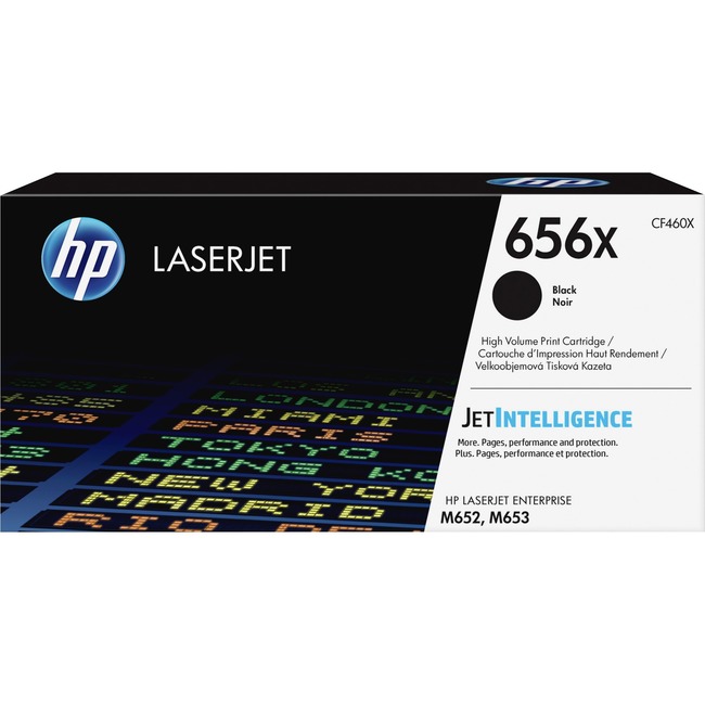 HP 656X (CF460X) Color LaserJet Enterprise M652, M653 High Yield Black Original LaserJet Toner Cartridge (27,000 Yield)