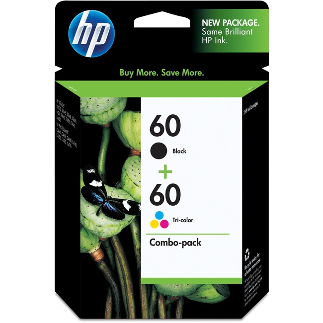 HP 60 (N9H63FN) 2-Pack Black-Tri-Color Original Ink Cartridges (200 Black, 165 Color Yield)